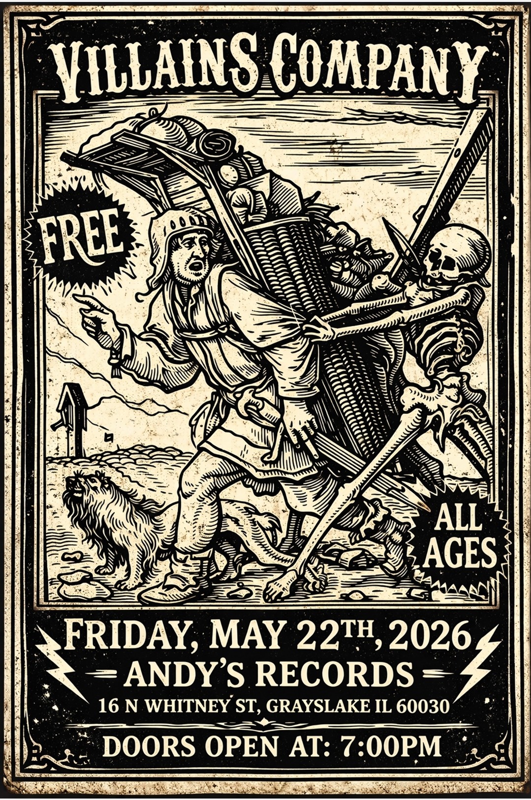 Andy's Records Live with Villains Company in Grayslake